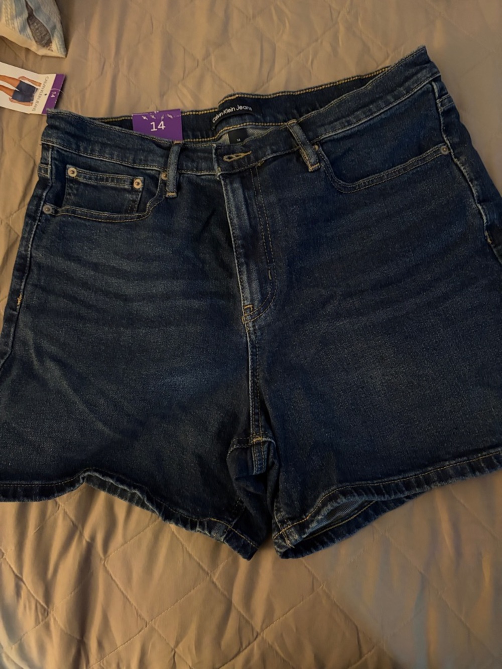 Calvin Klein Dark Blue Denim Jean Shorts
